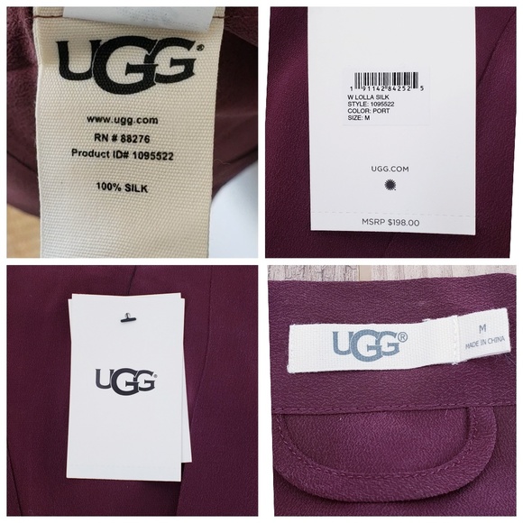 NWT UGG Lolla Silk Belted Robe - Port - Picture 7 of 8